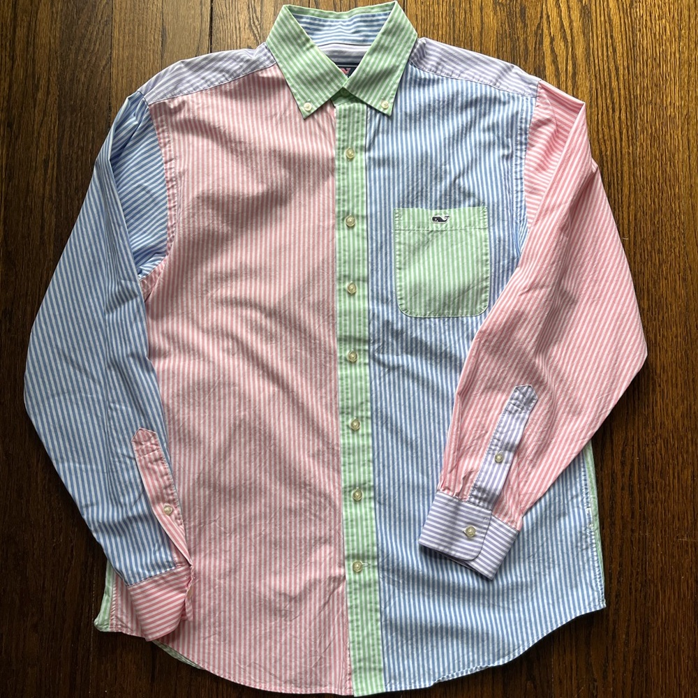 Vineyard Vines Striped Dress Shirt - Size Large